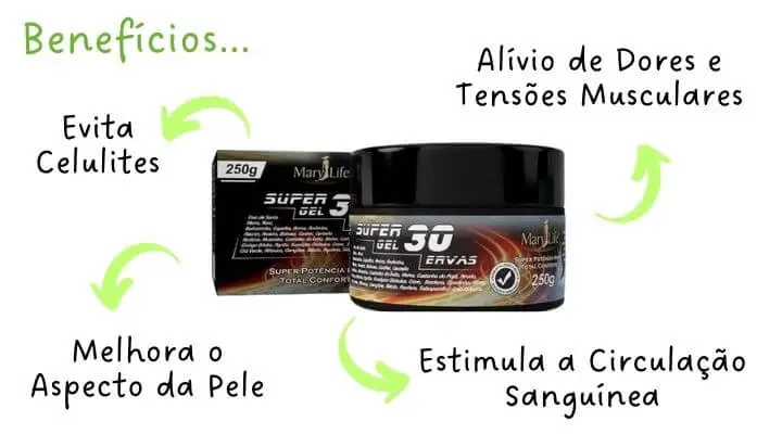 Benefícios do Super Gel Desodorante Massageador 30 Ervas